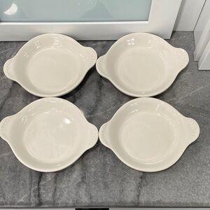 Vintage Cream Ceramic Bowls Stamped USA DC433. Set of Four